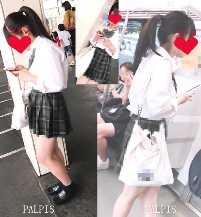 [ぼしあんよ]アイドルみたいなJK　シンプル逆さ撮り　尻エロ杉　光あたり